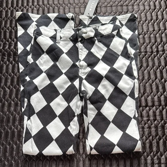 Motel Rocks Monochrome Geometric Pants - Picture 1 of 5